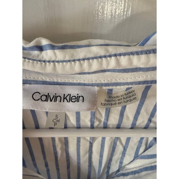 Calvin Klein women’s size small blue and white striped top - Picture 6 of 8